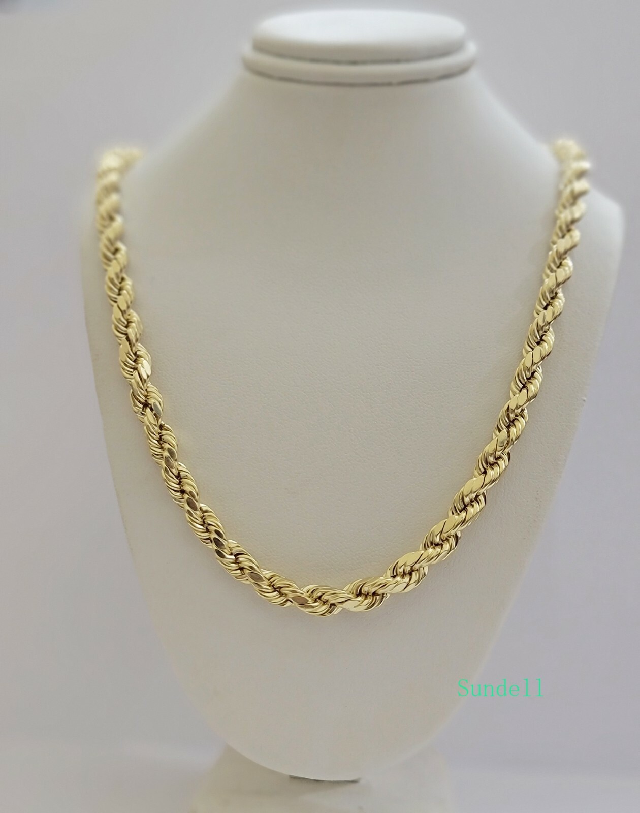 10k Yellow Gold Rope Chain Necklace 18″-30″ Men Women 4mm-10mm Real Gold Sale