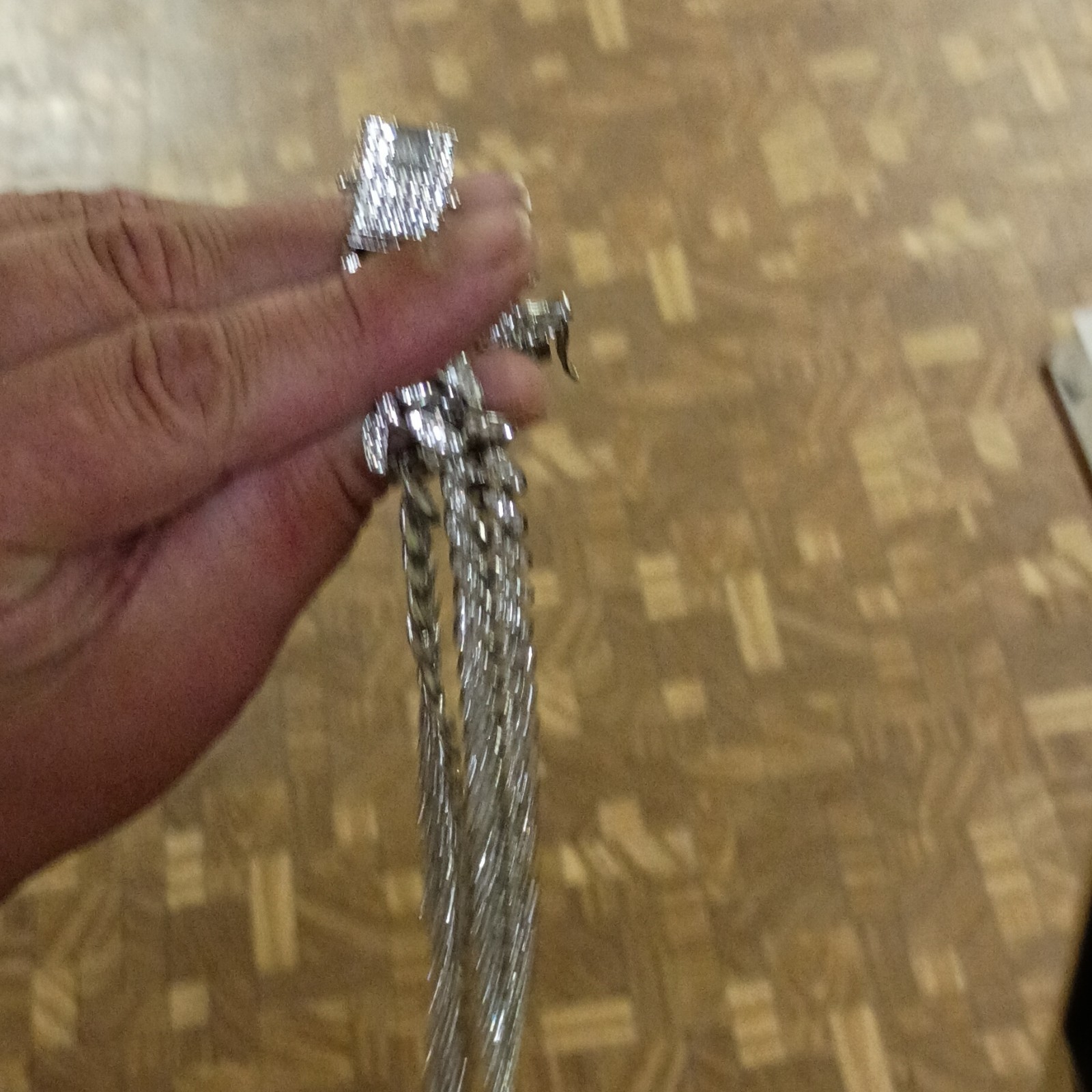 Silver-Tone Cuban Link Chain Necklace Clear Pavé Rhinestones Box Clasp