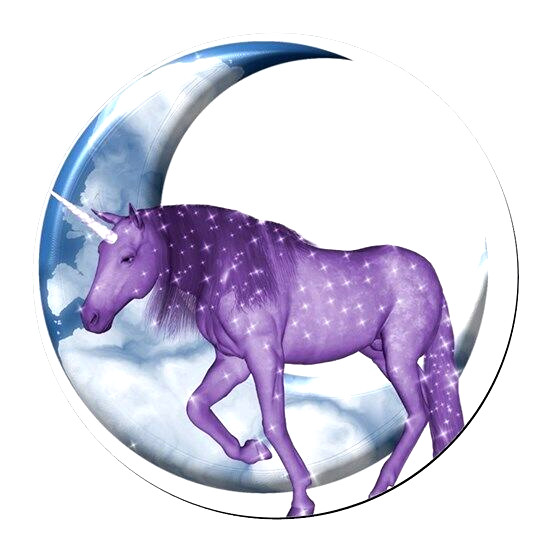 MOON PURPLE UNICORN Pendant Charm On 22″ 925 Sterling Silver Necklace Gold Gift