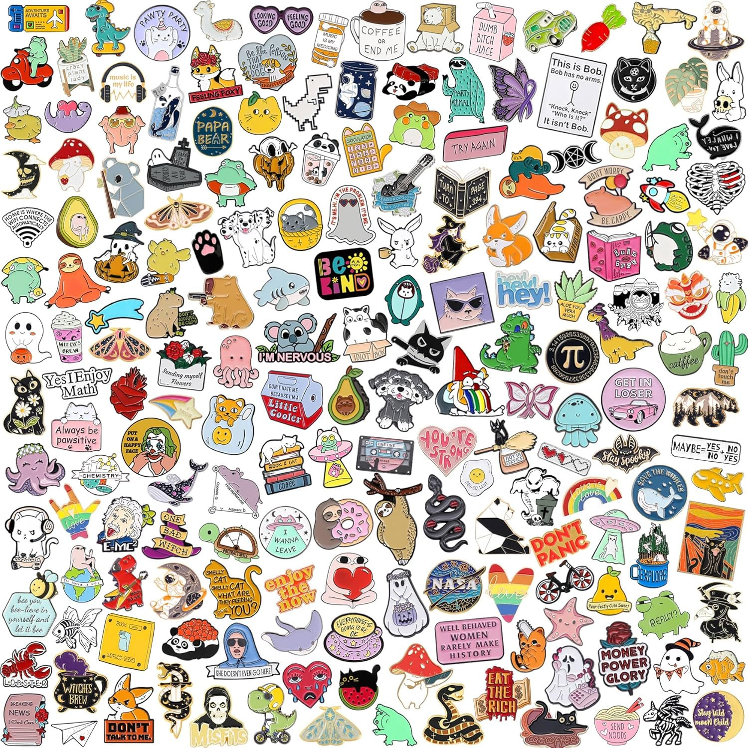20/40/50 PCS Cute Enamel Backpack Pins, Funny Pins Bulk Set Cool…