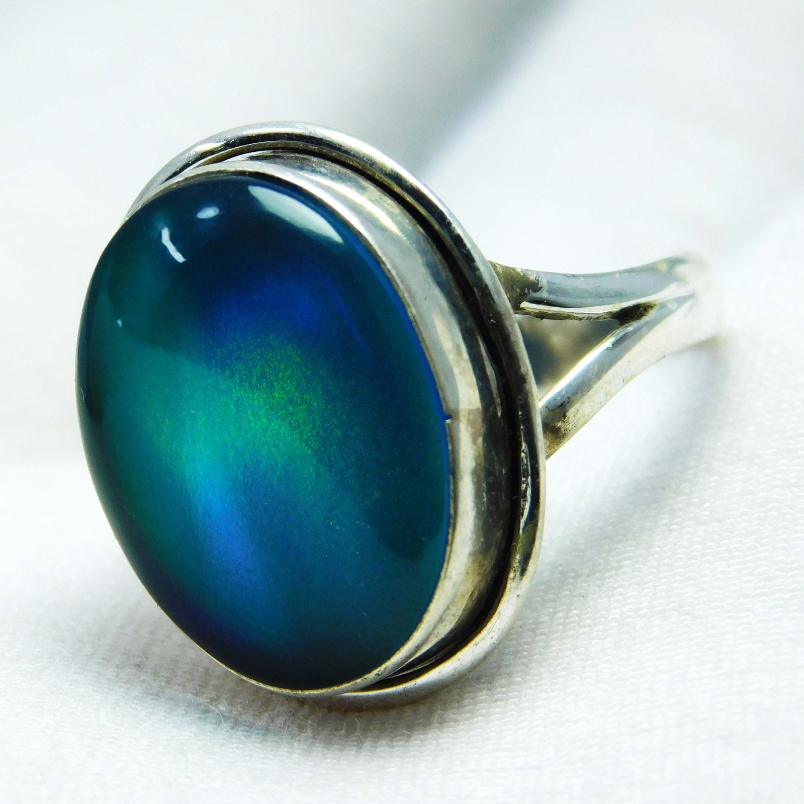 Natural Aurora Opal 16x12mm 925 Sterling Silver Ring Fine Jewelry Gift for Self
