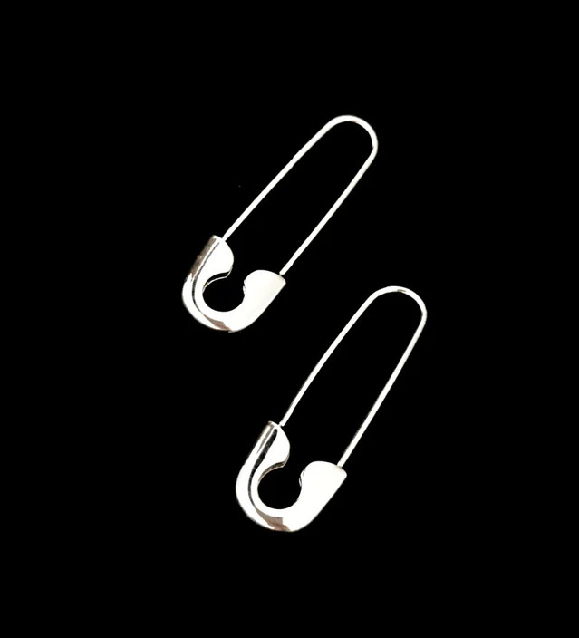 Silver – Safety Pin Earrings for Women Paper Clip Earrings, Woman’s Fashion