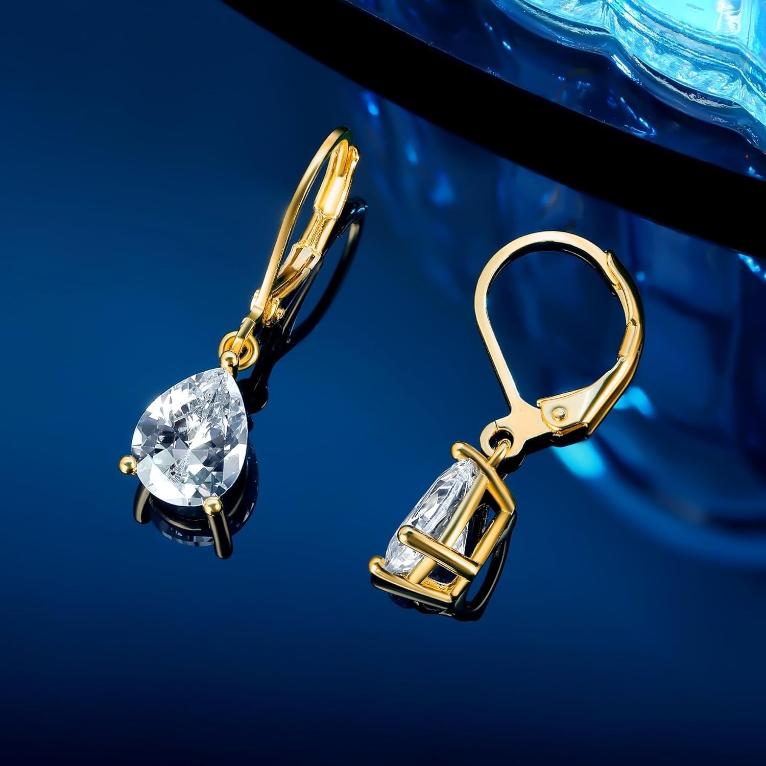 Lightweight Lever Back Earrings with Dazzling Cubic Zirconia – Stylish & Durable