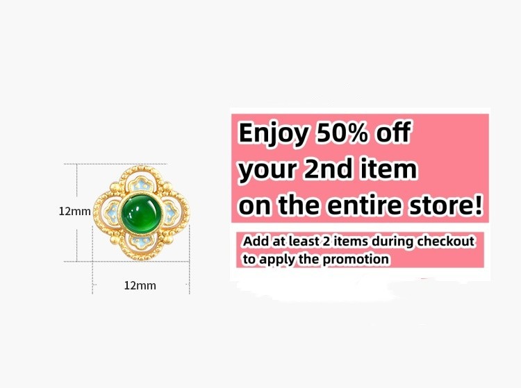 Jade Four-Leaf Clover Stud Earrings Minimalist Bamboo 18K Gold Plated Gemstone