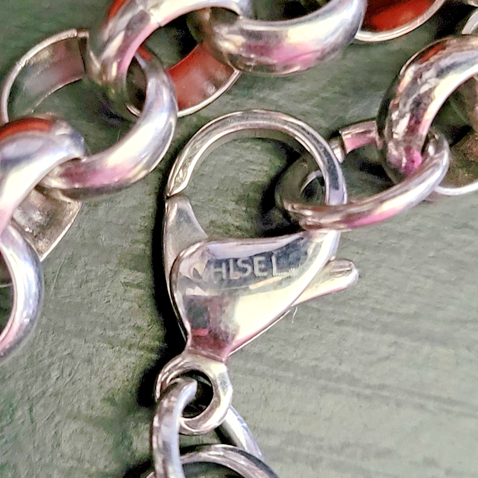 JTV Chisel Polished Stainless Steel 8mm Rolo Chain Necklace ~ 24″