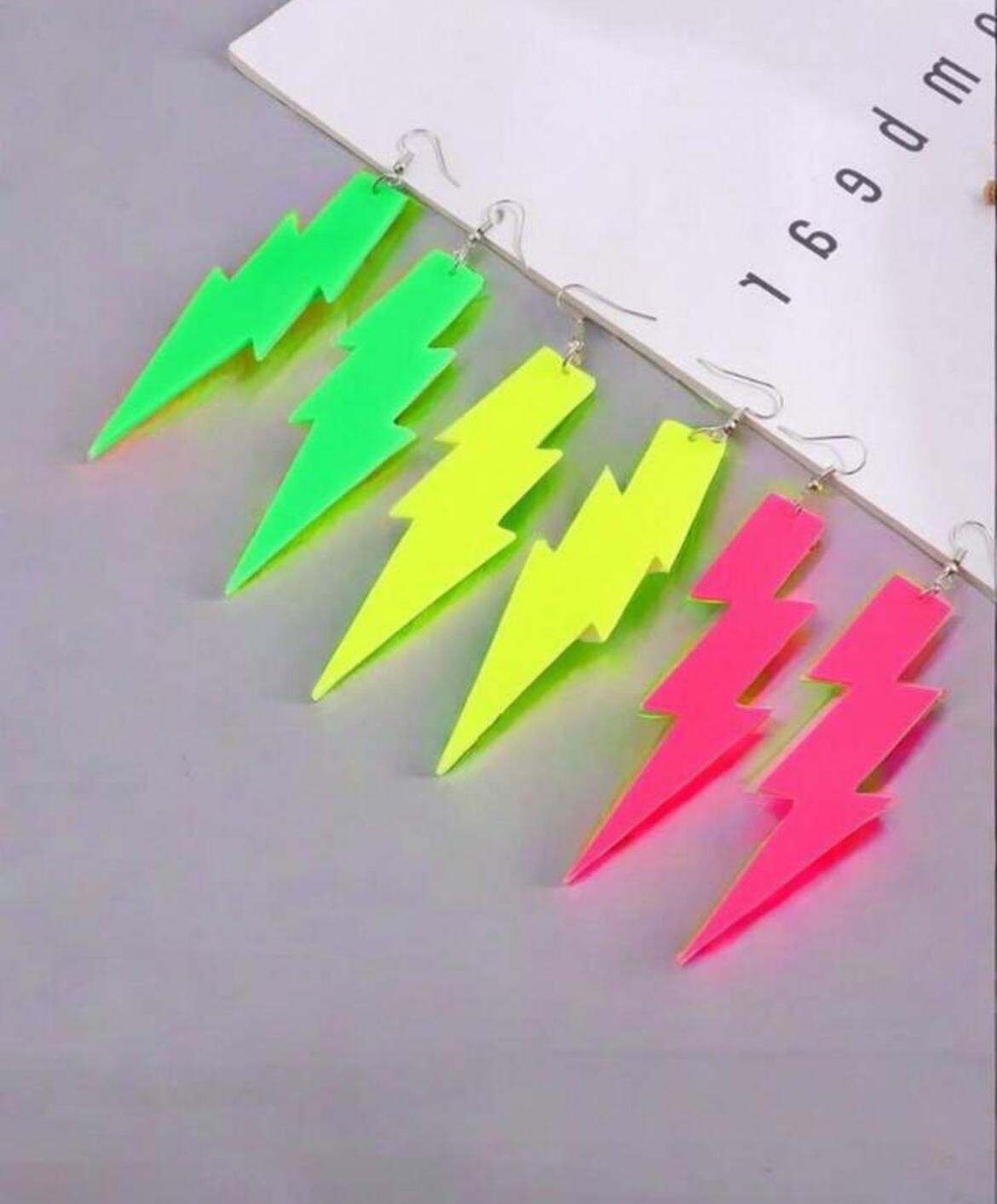 Hook Earrings Neon 80’s 90’s Retro Large Bright Funky Ladies Girls Party Rave