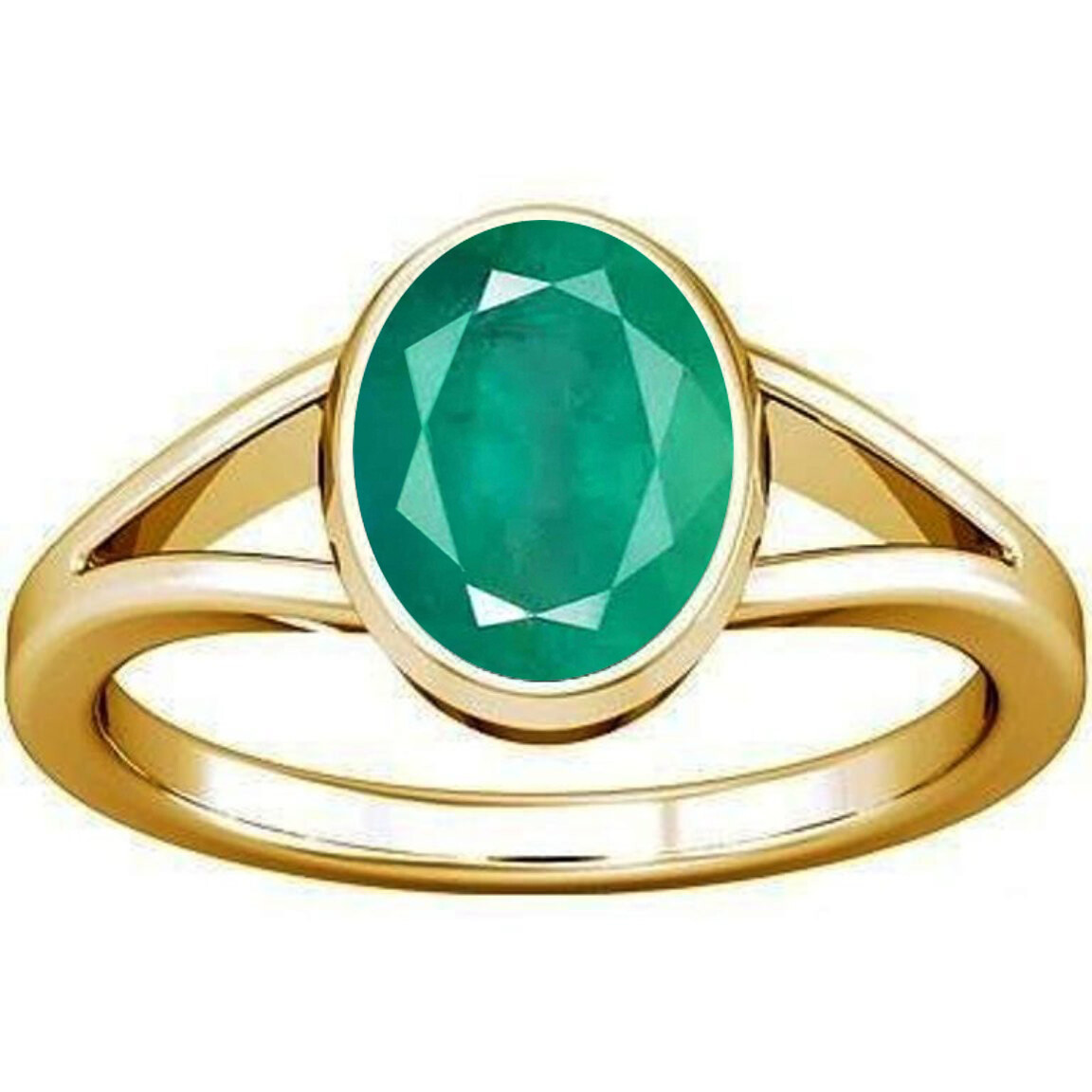 Divya Shakti 9.25-9.50 Carat Emerald Panna Gemstone Panchdhatu Alloy Ring