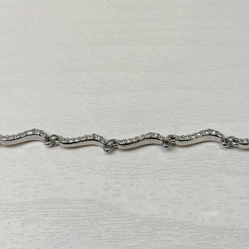 Swarovski Wave Crystal Bracelet Silver Used Not Specified