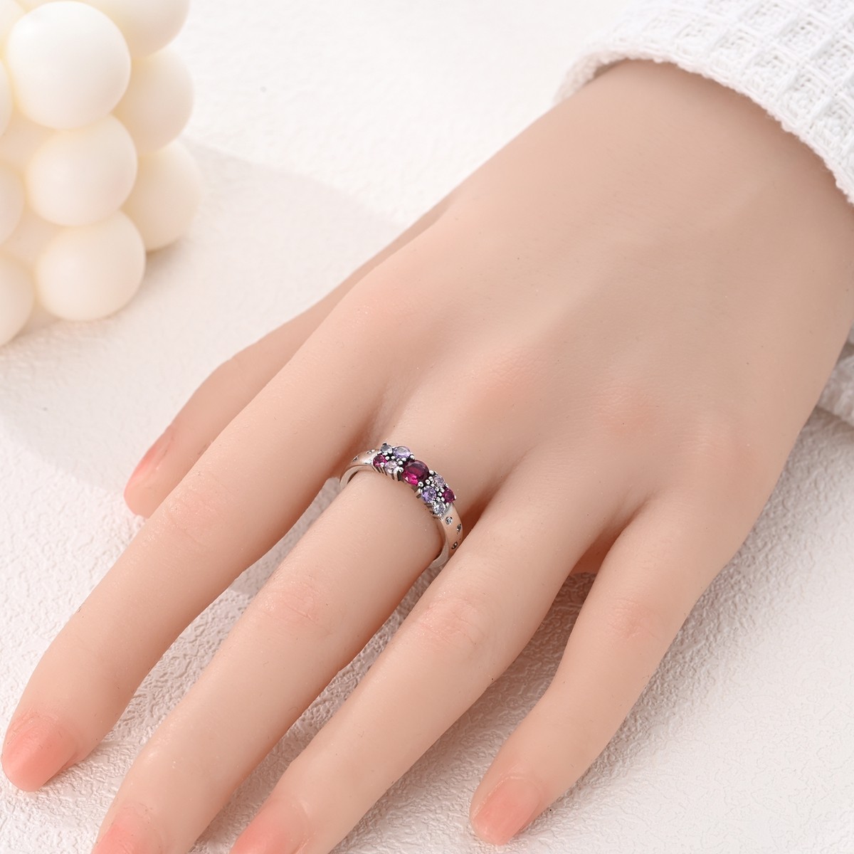 LAZA 925 Sterling Silver Endless love Finger Ring Pink AAA CZ for Women Jewelry