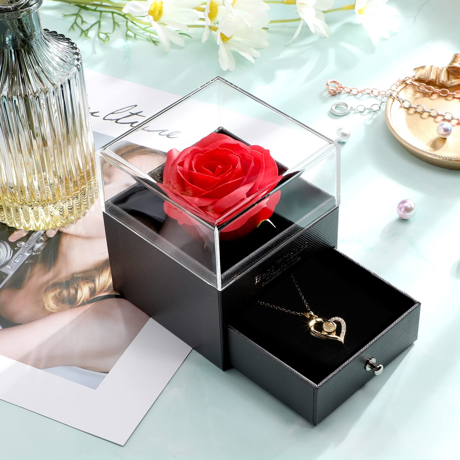 Hicarer Mother’s Day Necklace Gift for Girlfriend as pictures shown, Gold