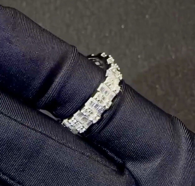 2.5-4Ct Moissanite Star Ring 925 Silver | Iced Baguette | Passes Diamond Test