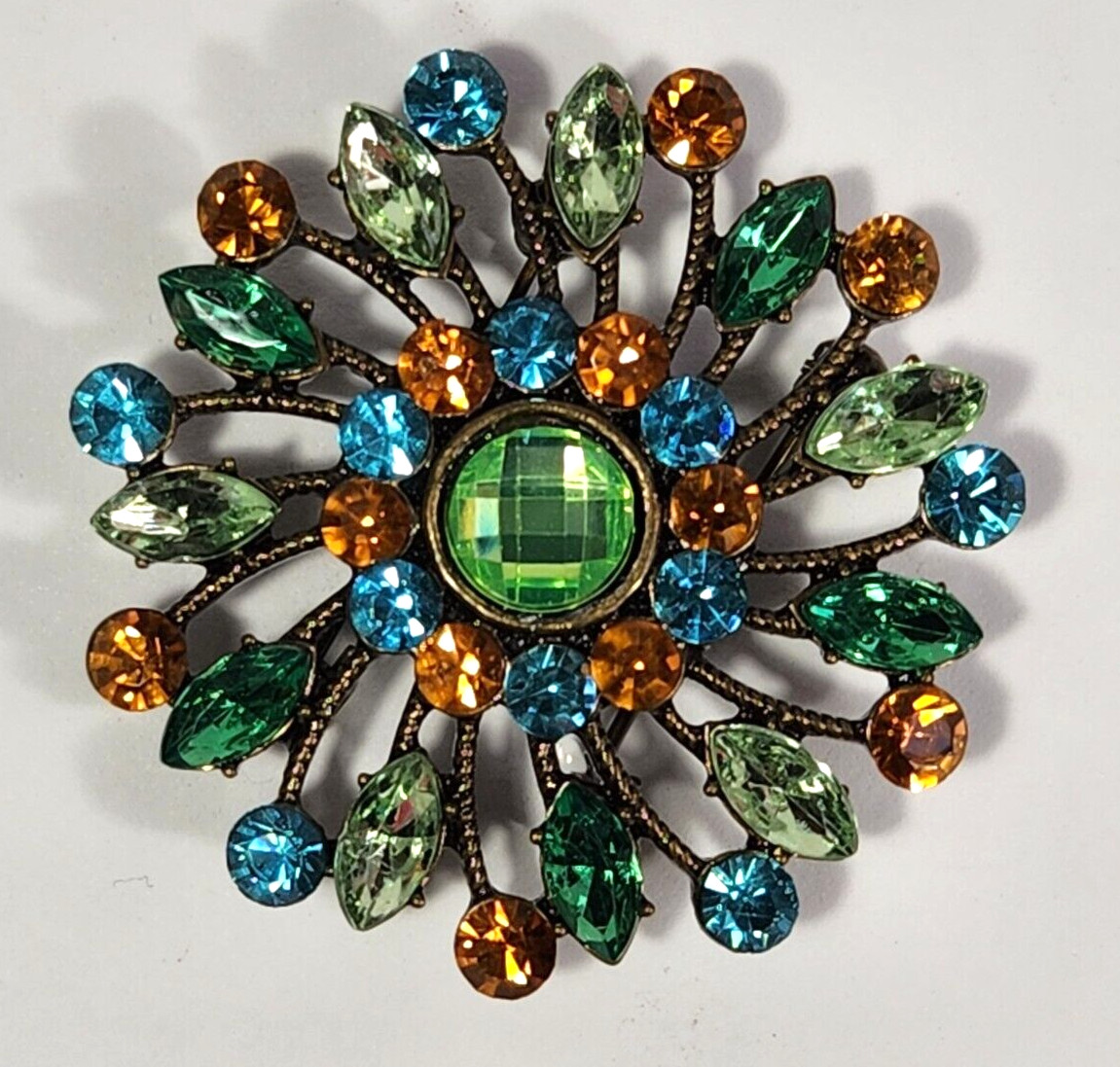 Art Deco Faux Rhinestones Fashion Pin Brooch Jewelry lot of 7