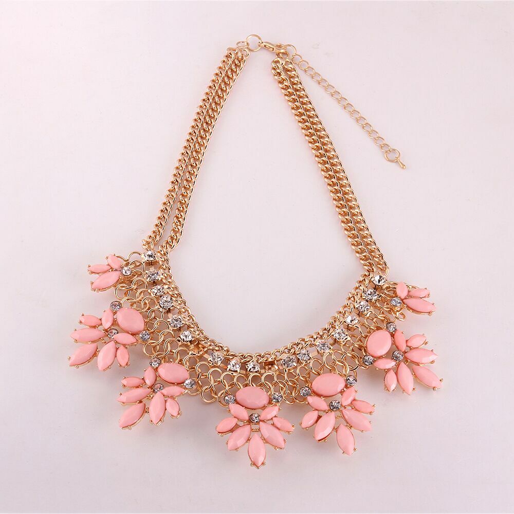 Women Elegant Chain Choker Bib Rhinestone Crystal Charm Statement Necklace #DN82
