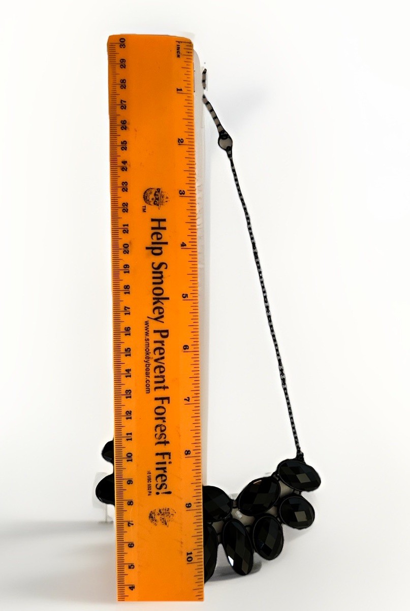 Apt. 9 Black Faceted Adjustable Teardrop Cluster Bib Statement Necklace
