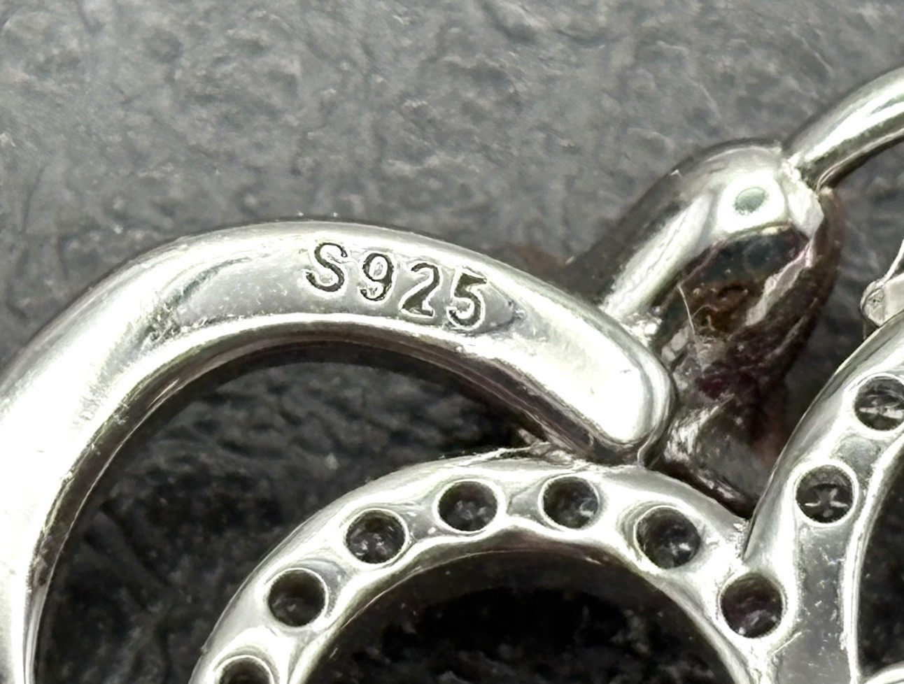Sterling 925 Silver Rose Gold Accents Moissanite I Love You Mom Heart Pendant