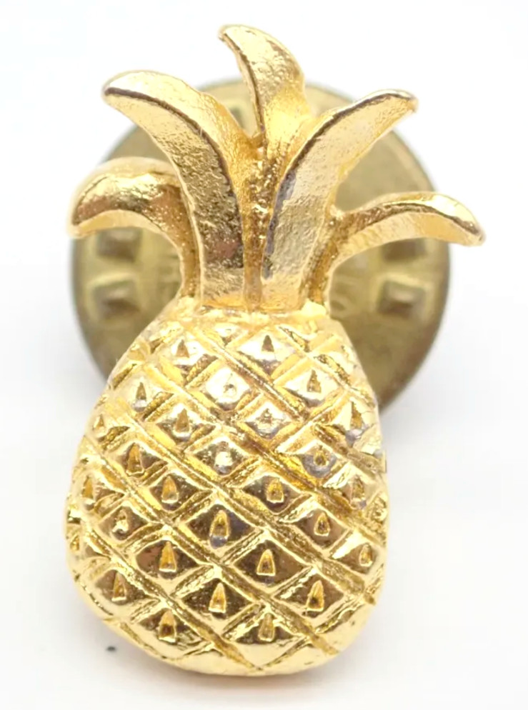 pineapple pin gold pineapple pin hospitality pin lapel pin 3/4″ tall