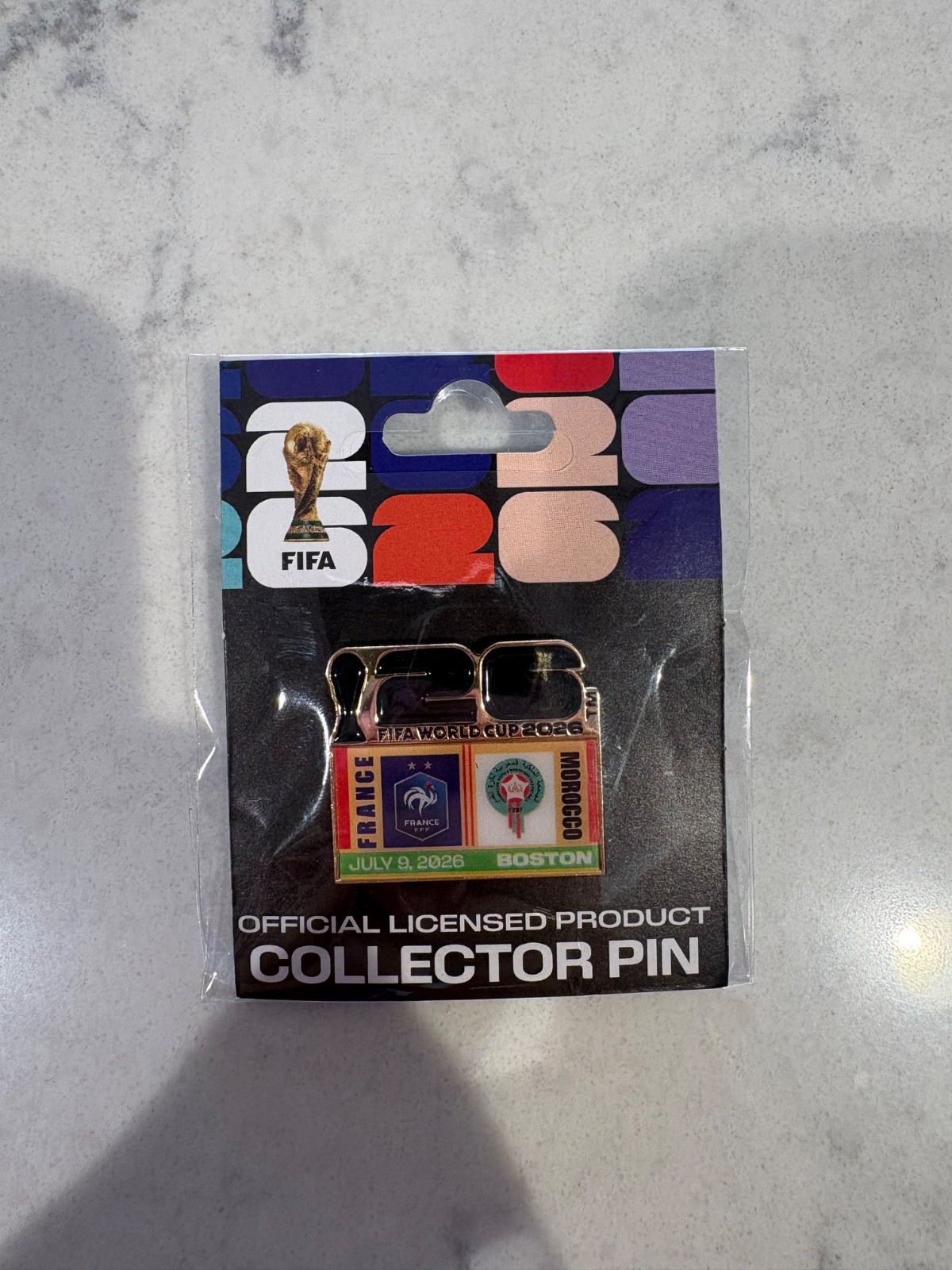 2026 FIFA Boston Quarterfinal Match Day Pin- France vs Morocco