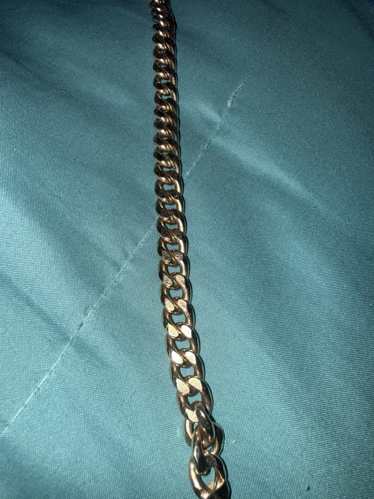 10k Rose Gold Curb Link Chain Bracelet, Lobster Clasp 14.5 grams