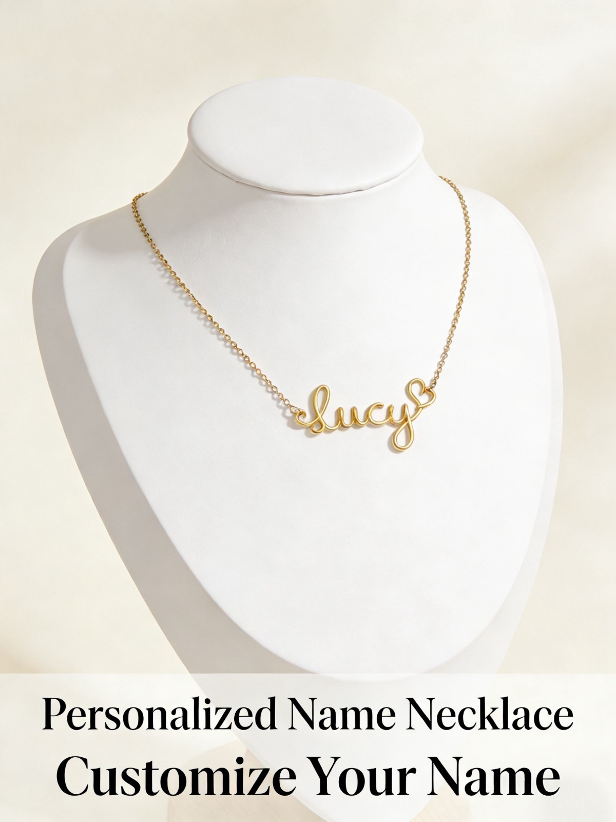 Personalized Winged Name Necklace for Mom,Gold Plated Jewelry-Mother’s Day Gift