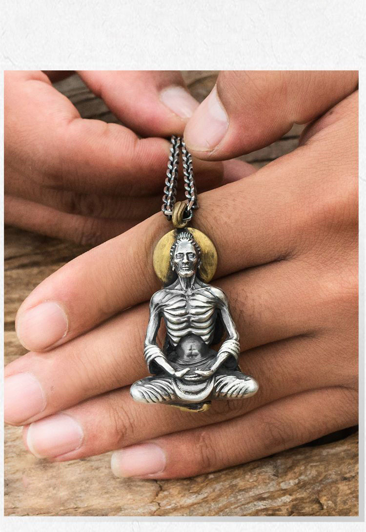 Medicine Buddha Stainless Steel Brass Deity Silver Gold Pendant Jewelry