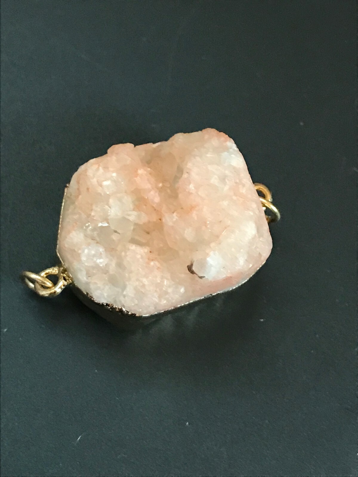 Estate Gold-Dipped Tangerine Orange Druzy Stone Pendant – 1 x 0.75 inches not in