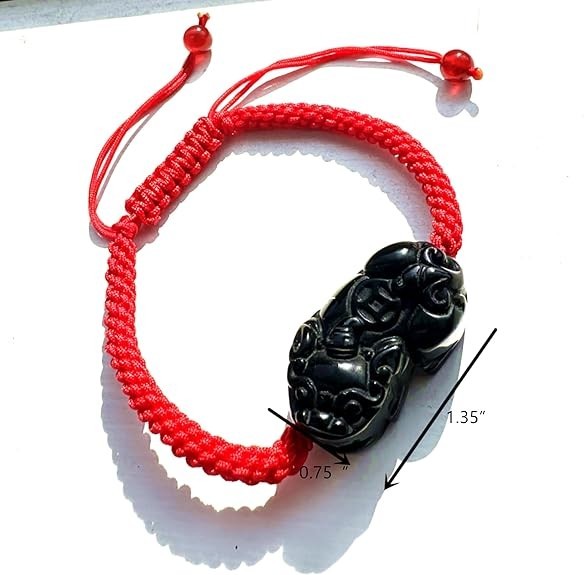 Feng Shui Obsidian Pi Yao / Pi Xiu Xie bracelet amulet for wealth and good luck