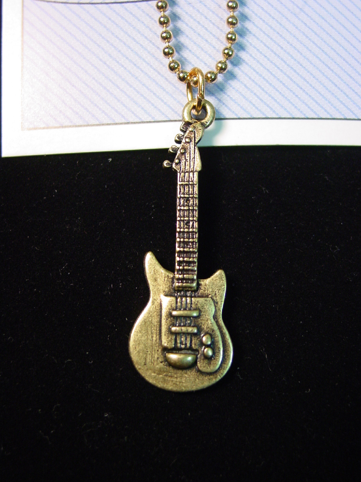 “JJ” Jonette Jewelry Bronze Pewter ‘Electric GUITAR – Hip Hugger’ Chain