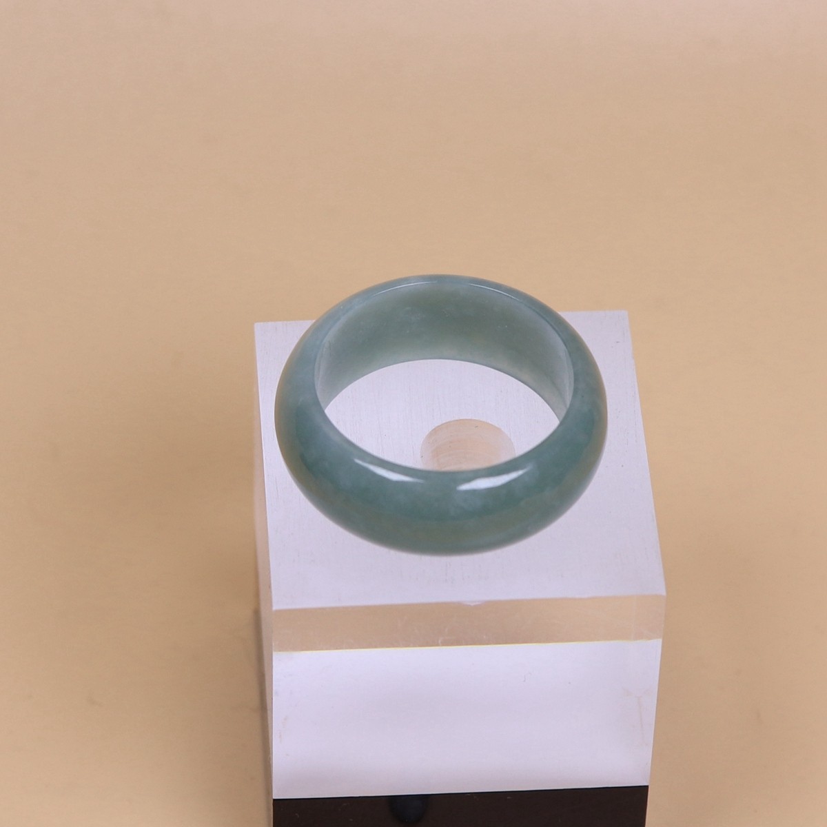 Certified Green 100% Natural A Jade jadeite 19.2 mm Ring US 9.3 # 戒指 42495a