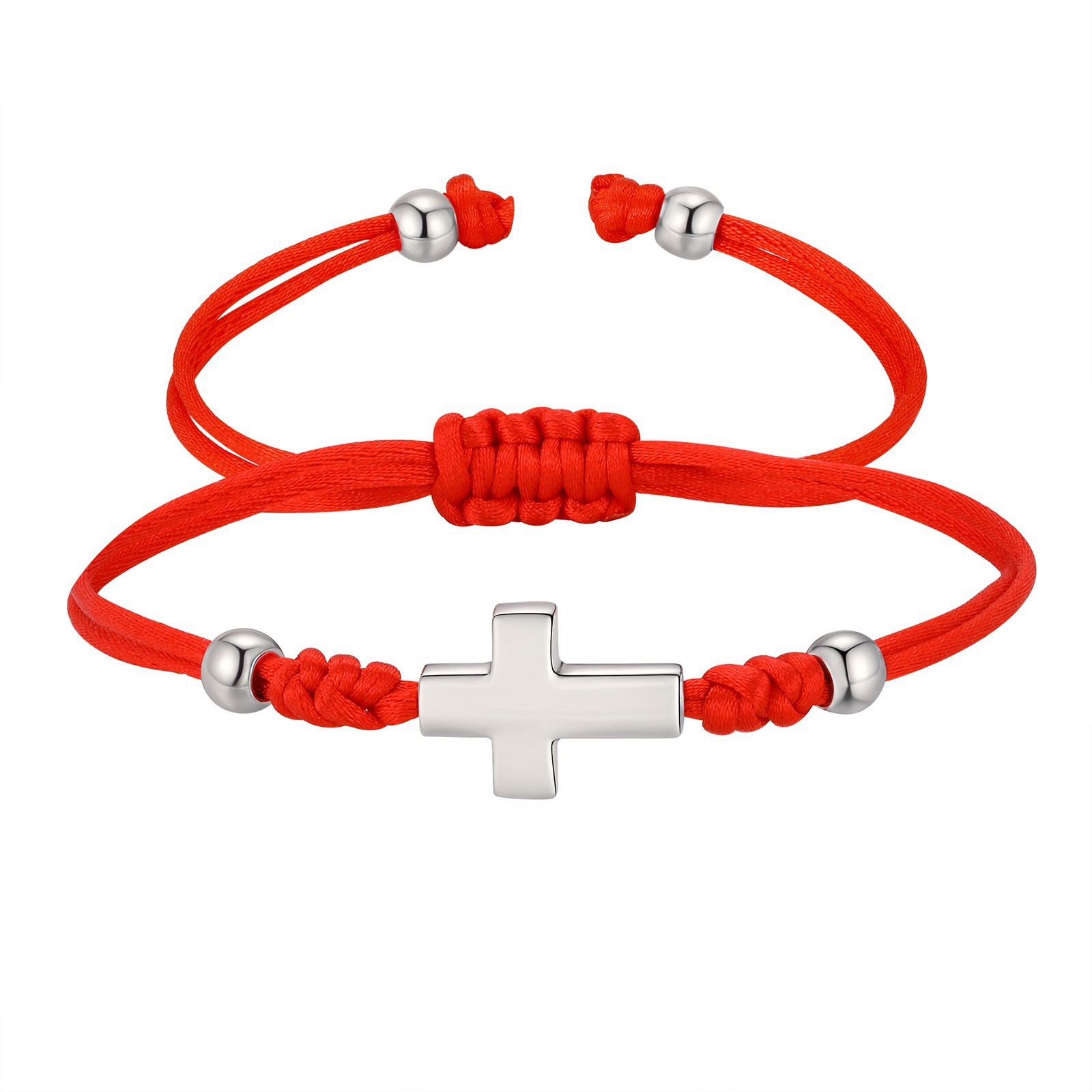 Red Rope Cross Bracelet Faithful Fashion Jewelry for Church Birthday Gift Women