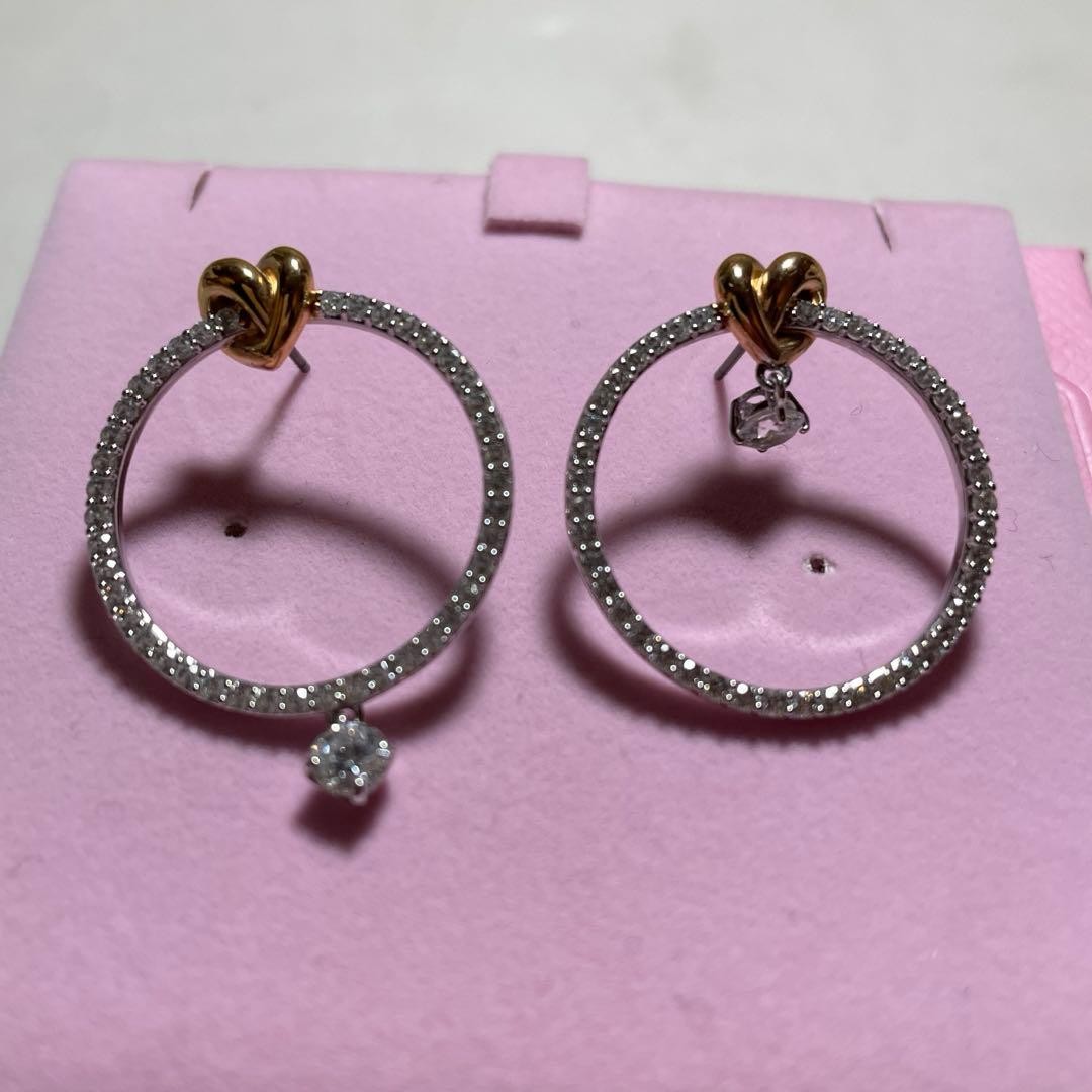 Swarovski Heart Hoop Earrings Unused 3.6×2.5cm