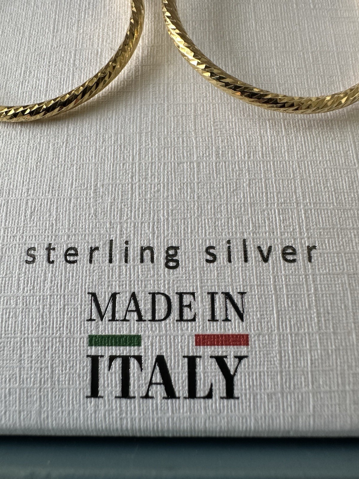 Earing 18 Kt Gold Plated Sterling Silver Made In Italy ￼￼