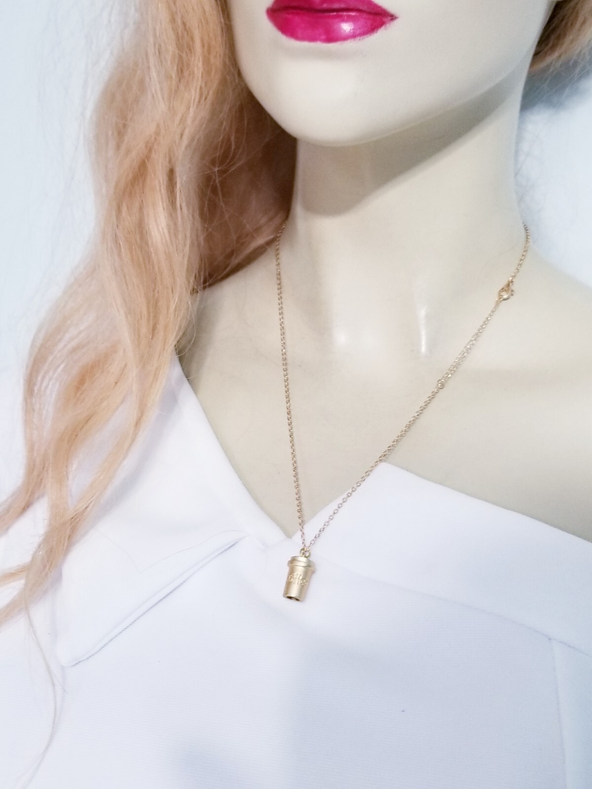 Coffee Cup Pendant, Coffee Charm Necklace, Coffee Lover Jewelry