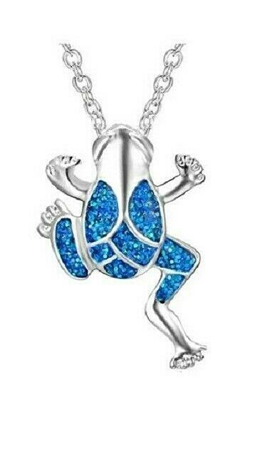 Opalesque FROG 1-1/8″ x 3/4″ Pendant 17″ Necklace