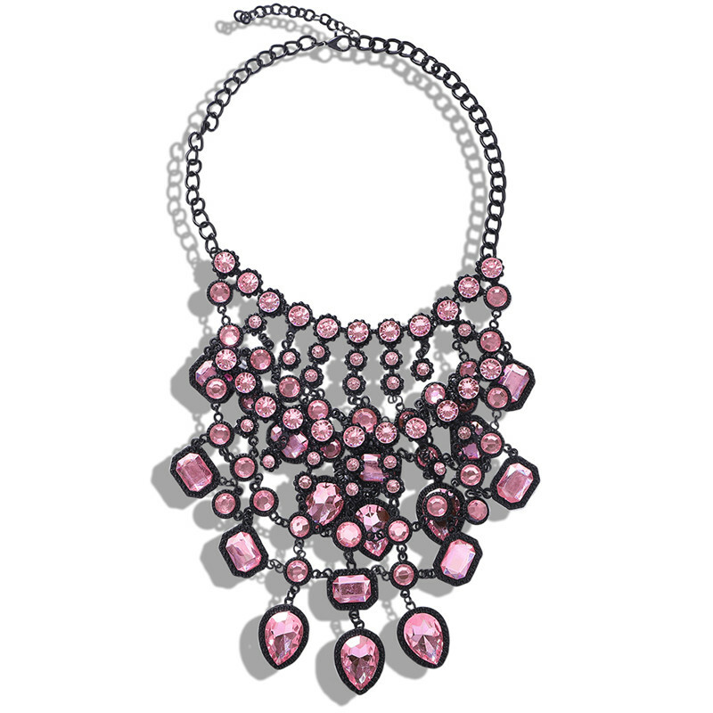 Women Fashion Cluster Choker Chain Maxi Long Big Statement Bib Necklace Jewelry