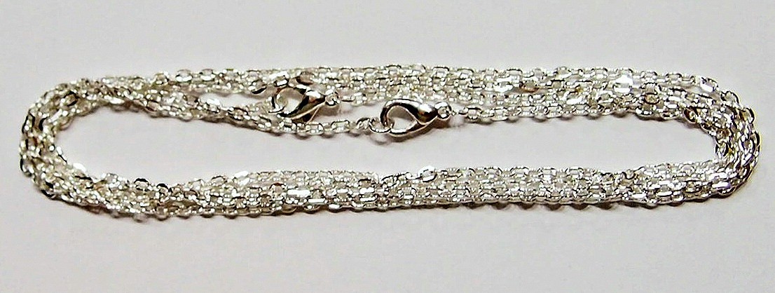2 Silver Plated 18″ Sturdy Chains with Lobster Clasp Necklace for Pendants, Nice