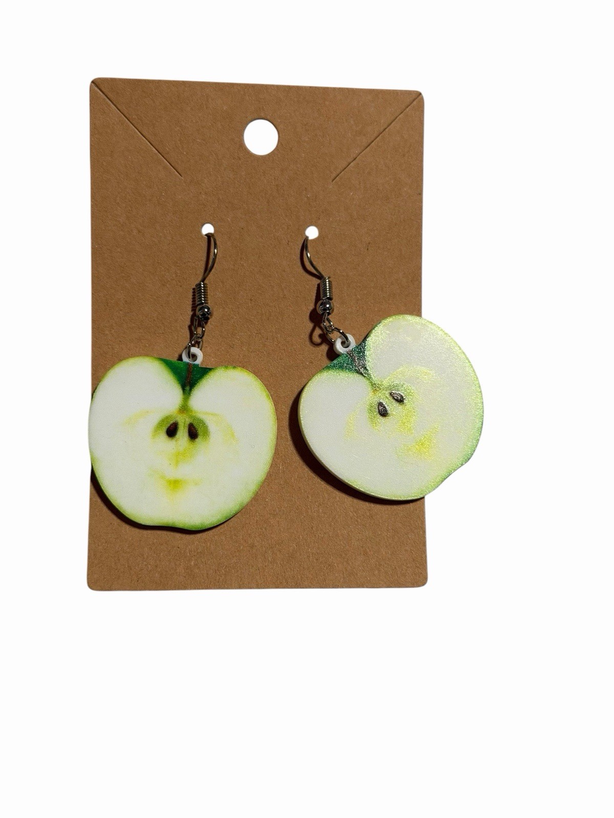 NEW Novelty Fashion EARRINGS apple slice fruit food