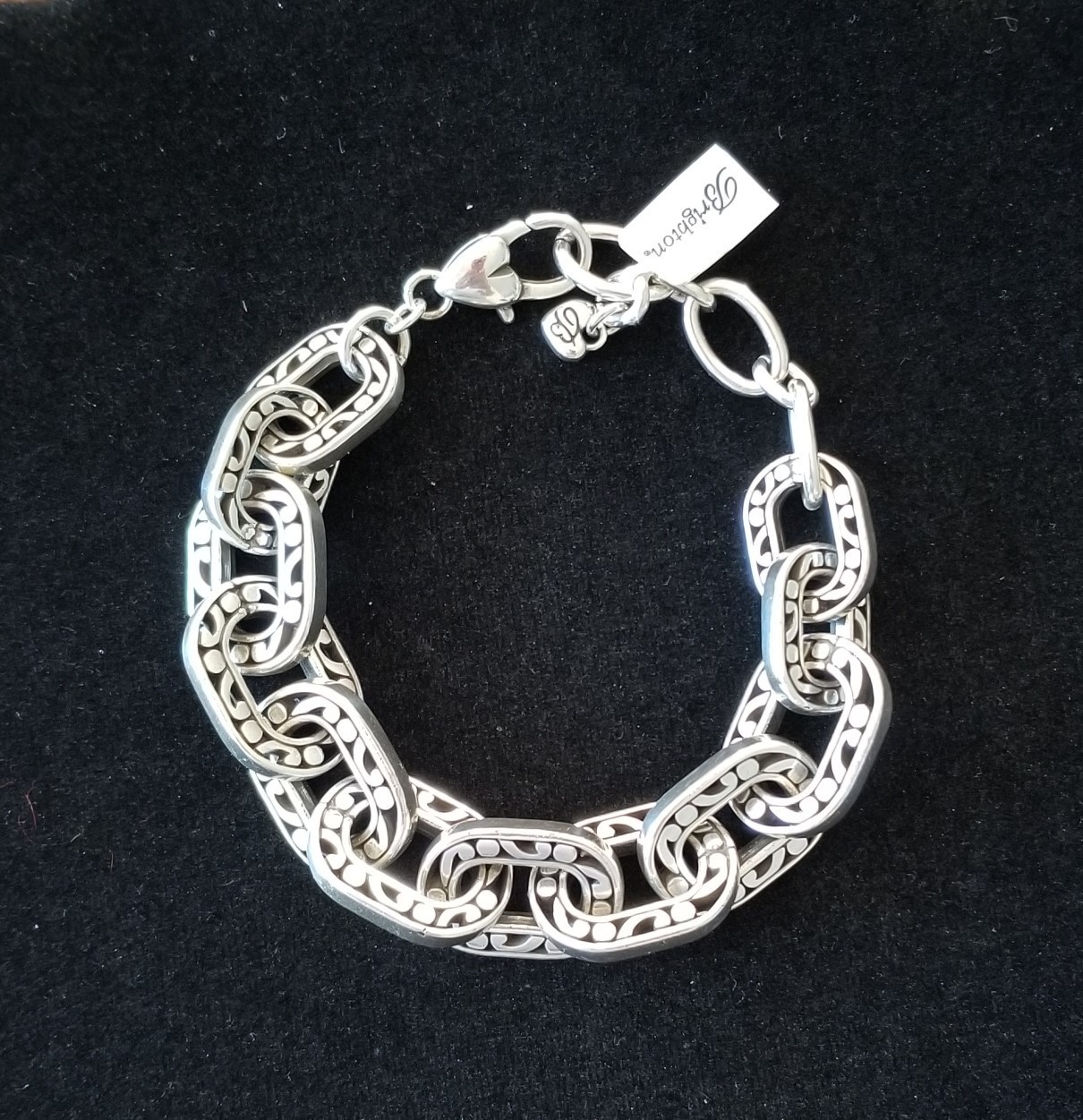 NWT ~ Brighton Contempo Linx Chunky Oval Links Silver Plated Chain Bracelet
