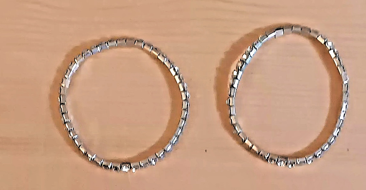 2 Pack Cubic Zirconia Stretch Tennis Band Bracelet – Regular Size