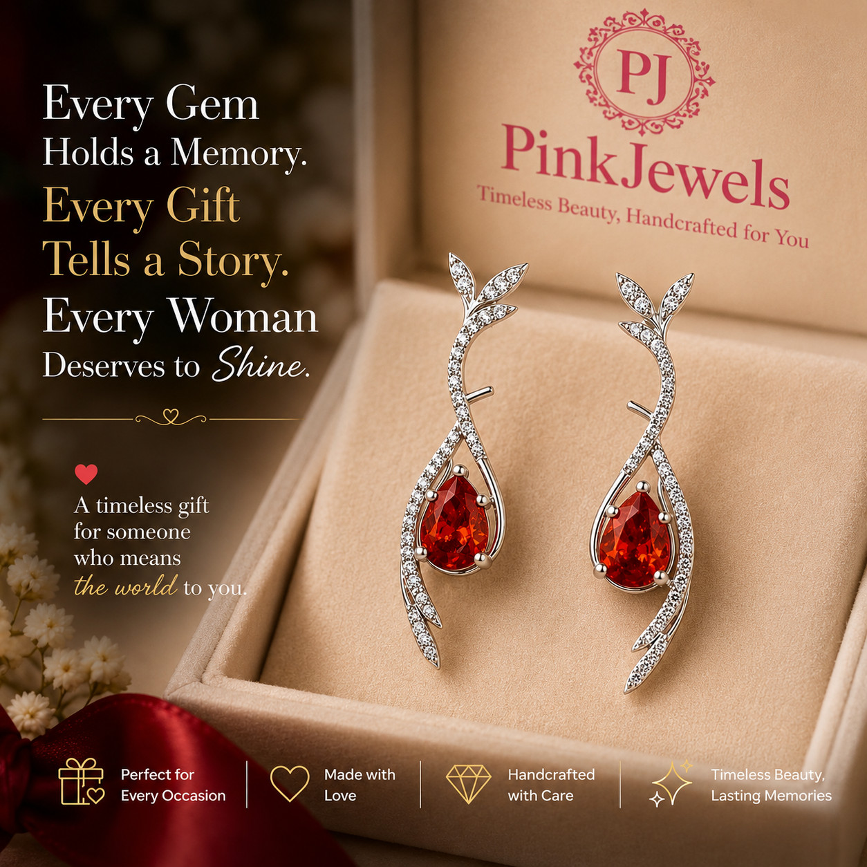 Pear Cut Natural Garnet Earrings 925 Sterling Silver Push Back Earrings