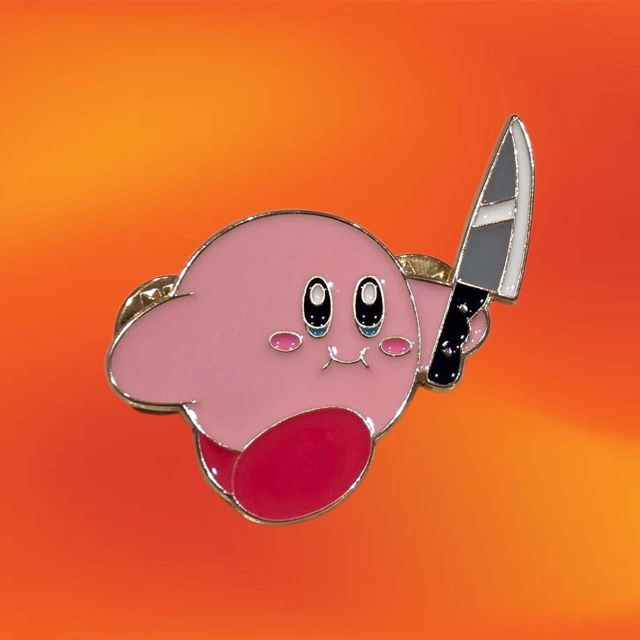 NEW Kirby With Knife Enamel Pin Brooch Badge Cartoon Characters Video Games AU