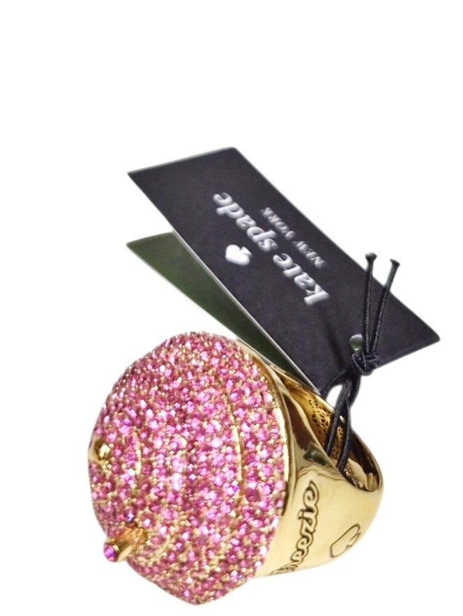 Kate Spade Fast Food Freezie Statement Ring Size 8 Pink Multi Brass KL504 New