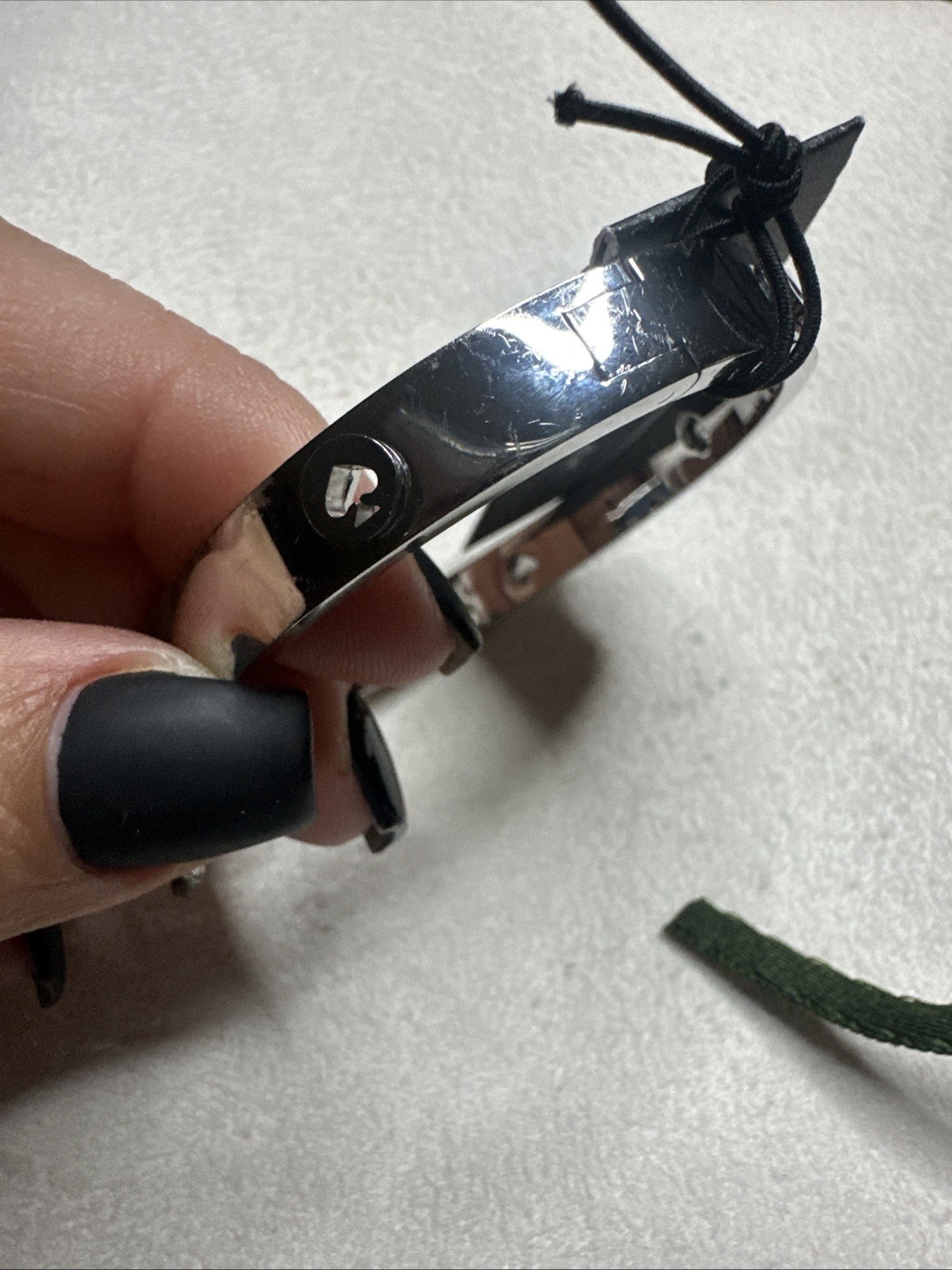 Authentic Kate Spade Spot the Spade Studded Hinge Bangle KE759 Silver,see Pics