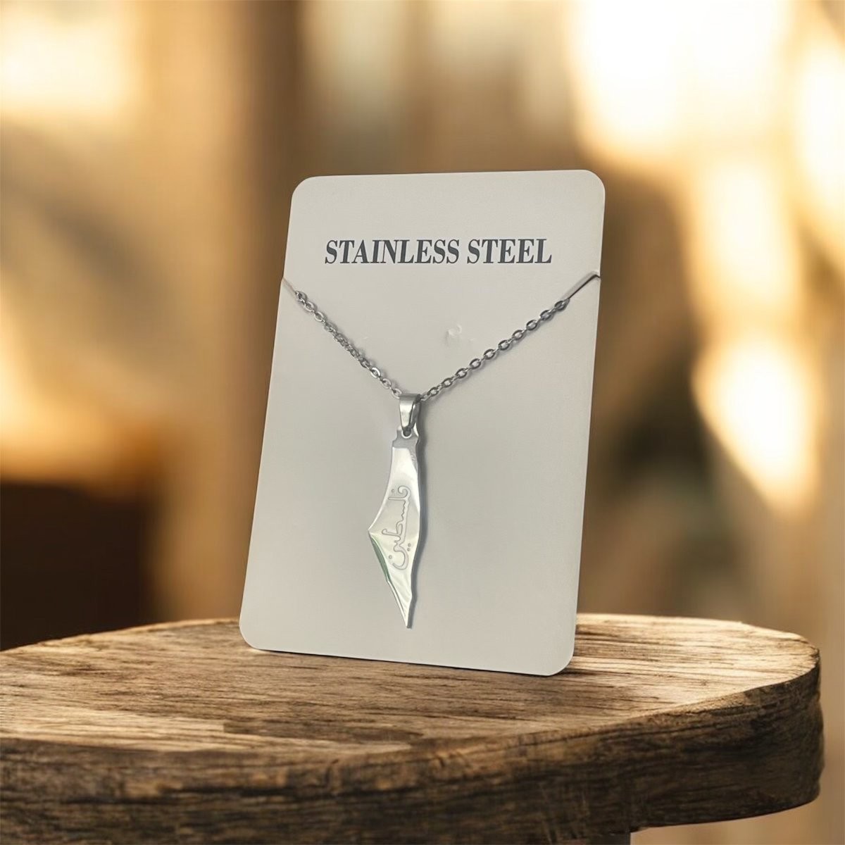 Palestine Necklace Stainless Steel Map Pendant Free Palestine Jewelry Gift Women