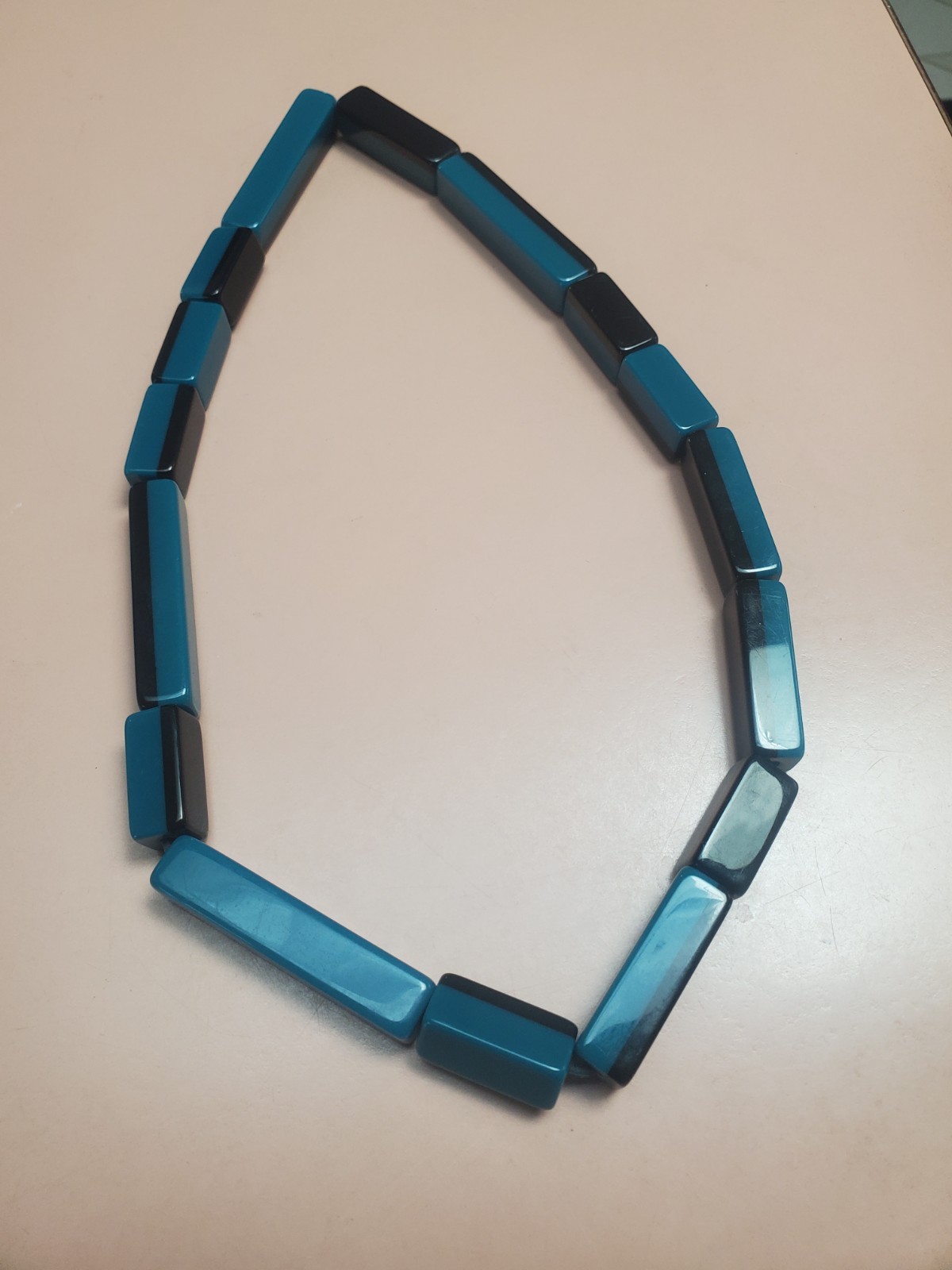MARNI for H&M Chunky Resin Bead Necklace Black, Teal Blue Statement 2012