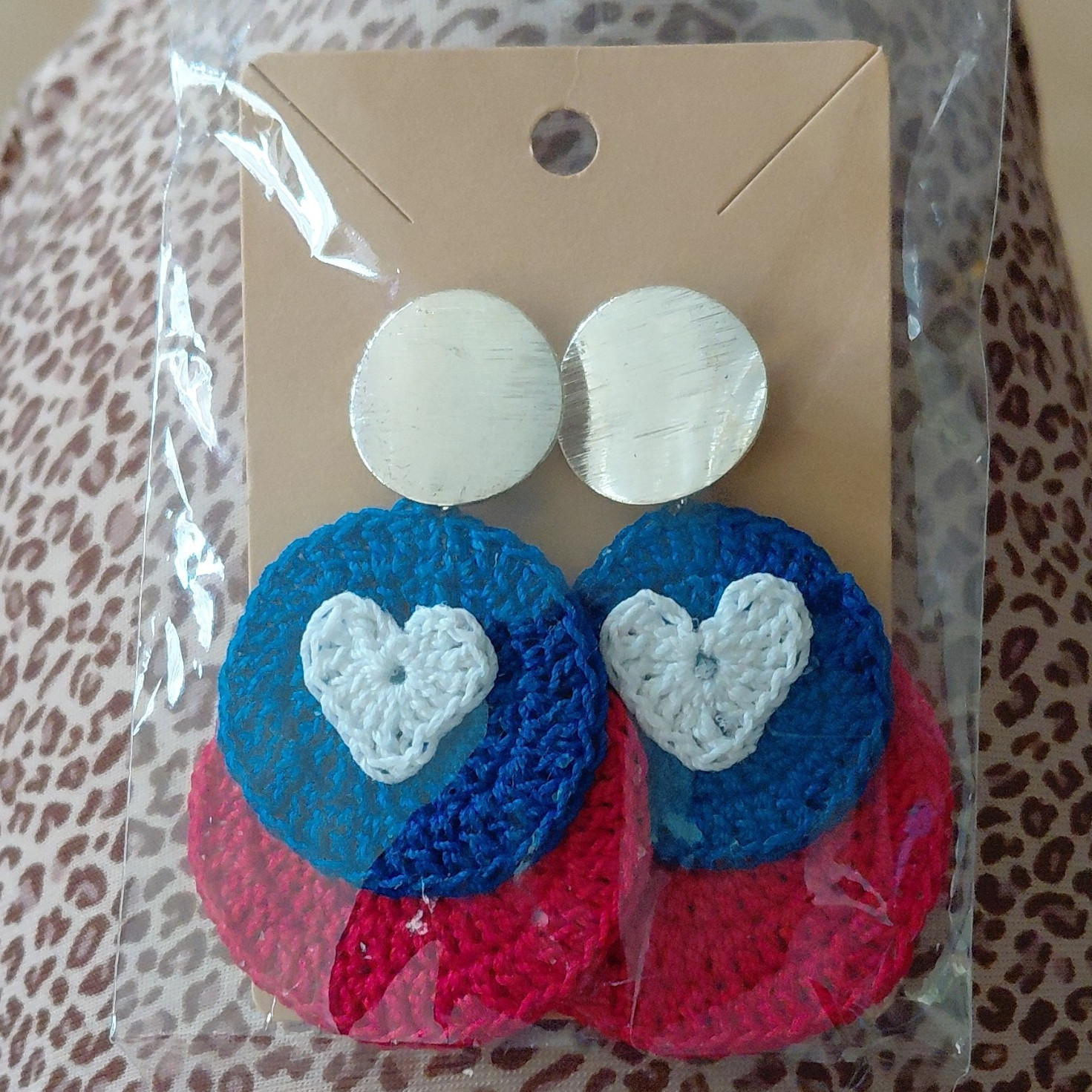 Acrylic Heart Dangle/Drop Earrings Multicolor Love Theme Butterfly Back