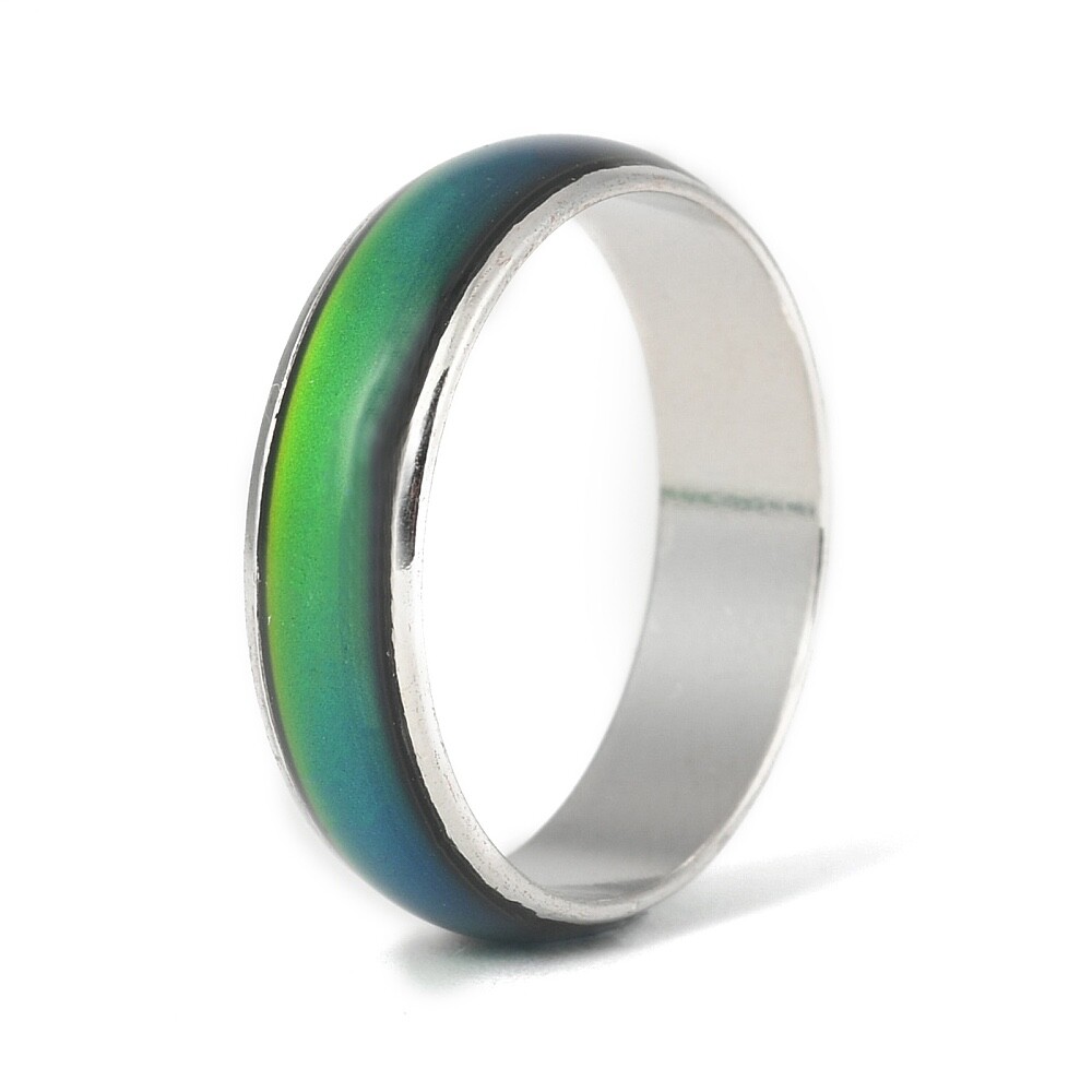 Stainless Steel Plated Color Changing Mood Ring Temperature Women Men 6-12 R46