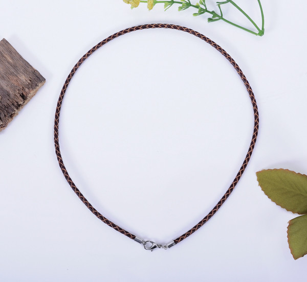 Silver 3mm Braided Genuine Leather Cord Necklace/Bracelet Steeling Lobster Clasp