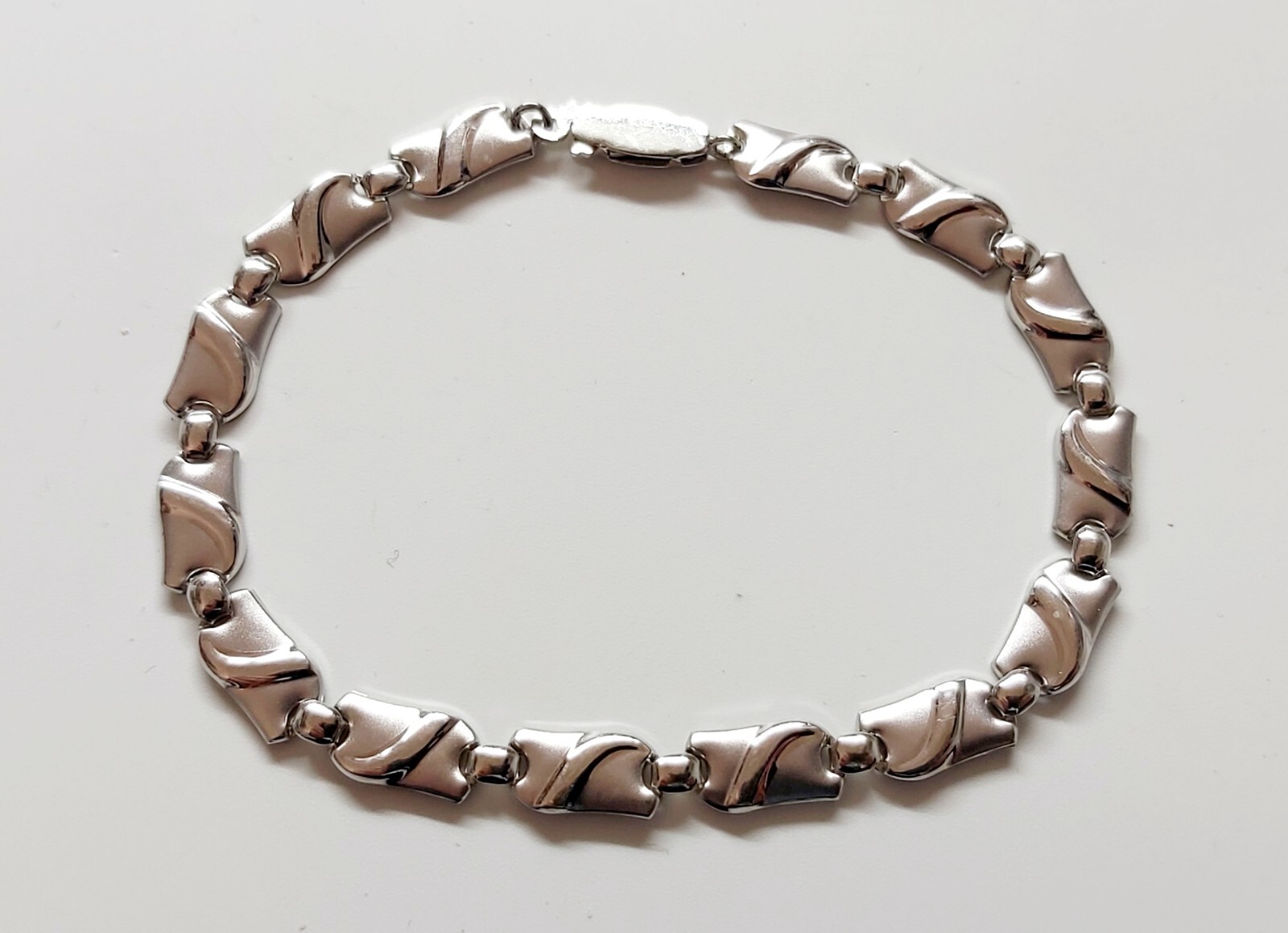 Nice 14K Solid White Gold Bracelet Length 21 cm / 8.27 inches