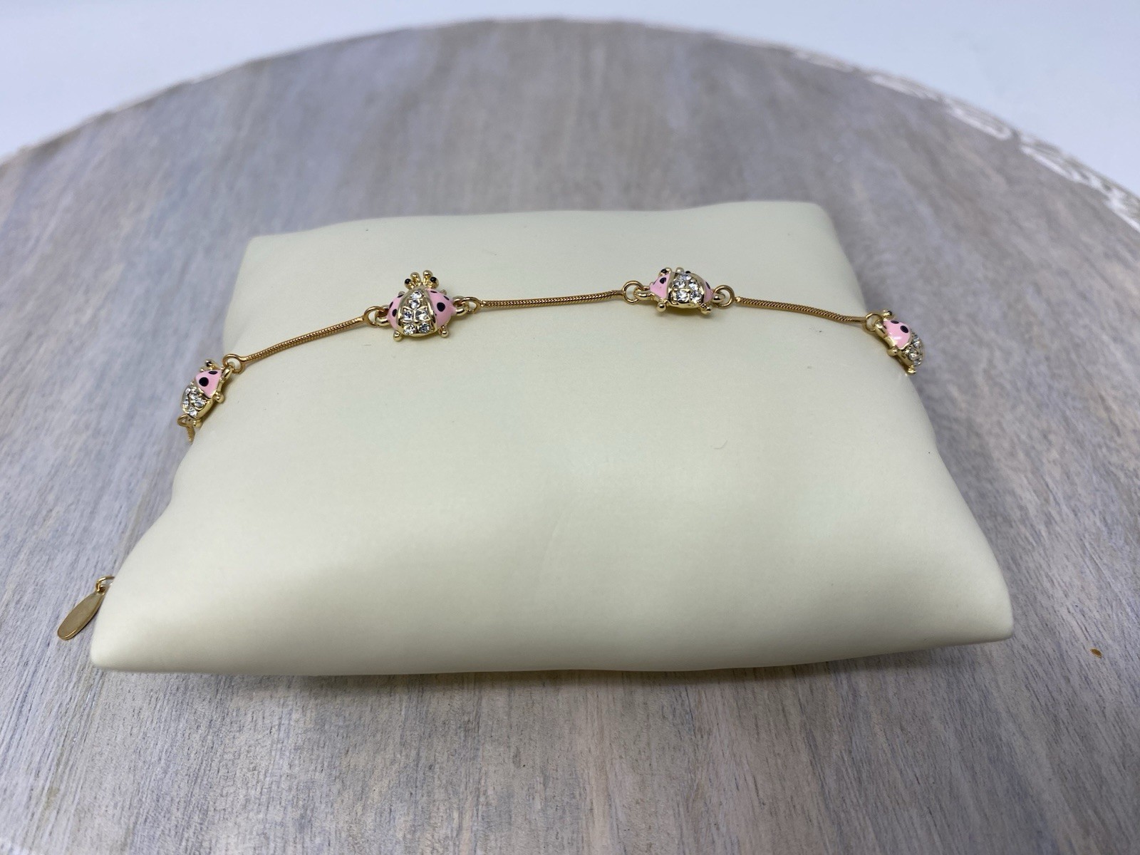 14k gold filled ladybug bracelet 8″ adjustable ( LG02,LG03)