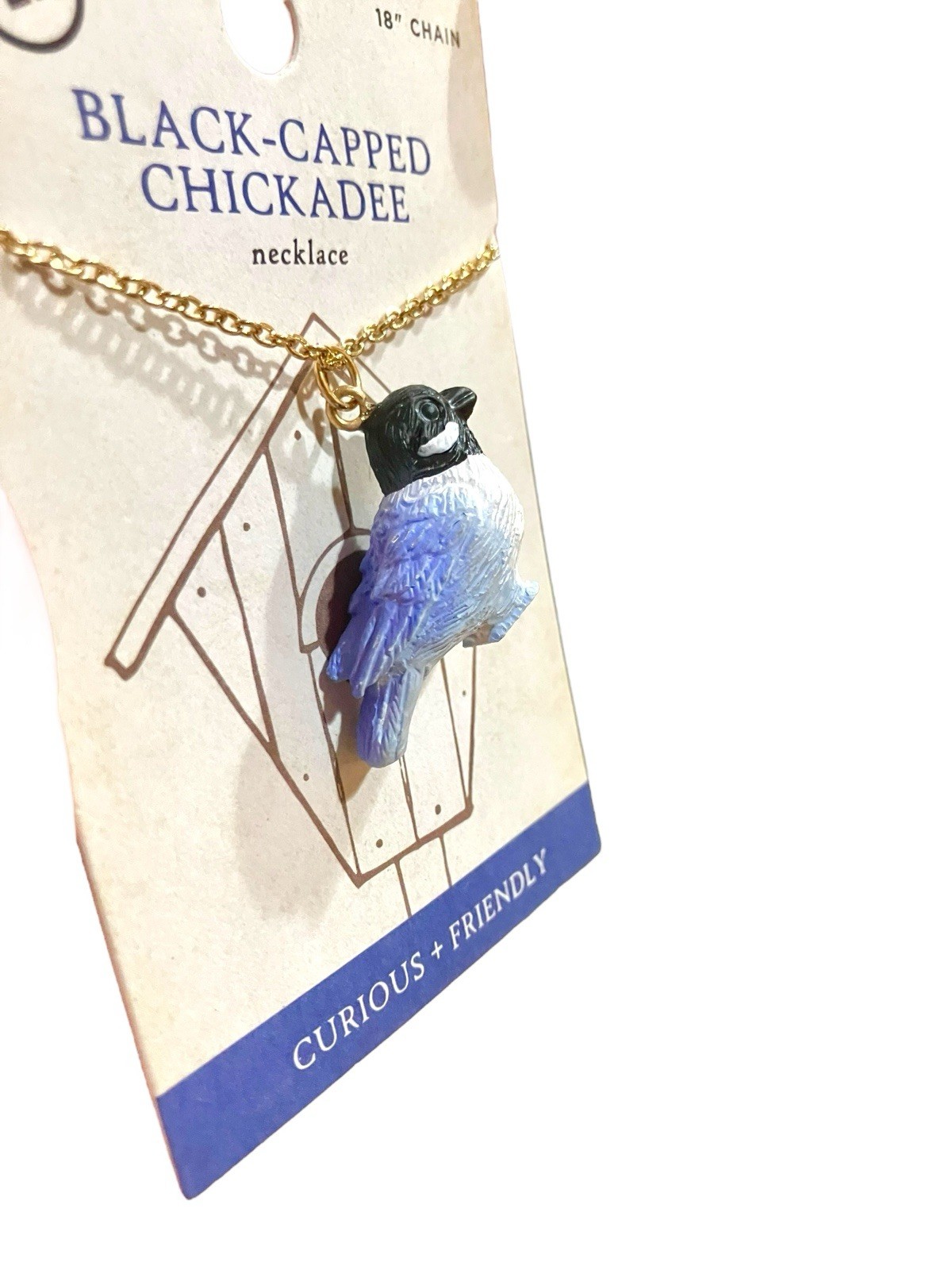 3D Bird Black Capped Chickadee Necklace 18” Chain Gift For Her
